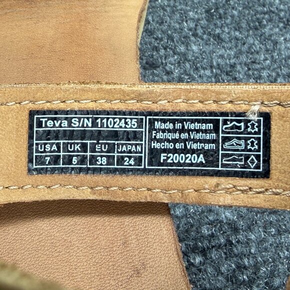 Teva Midform Universal Leather Sandals Women's Size 7 Desert Sand Leather Strap - Picture 12 of 12